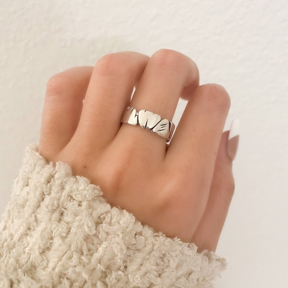 925 Sterling Silver Minimalist Ring Irregular Ring Band Modern Ring Band